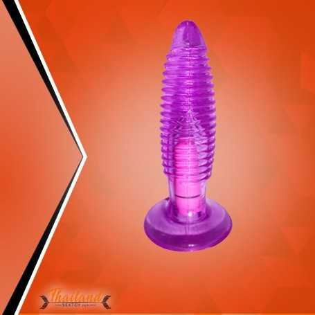 Purple Jelly Anal Vibrating Butt Plug With Suction Cup AD-024