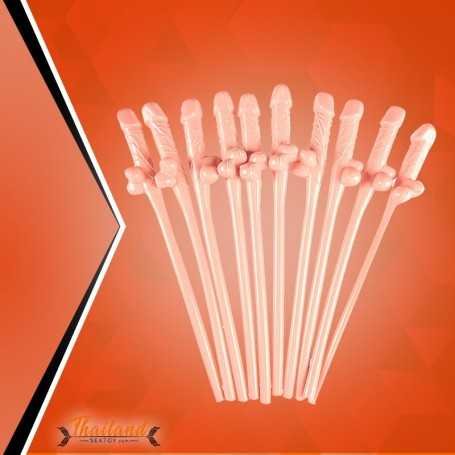 Pack of Ten Willy Straws Blow me KP-001
