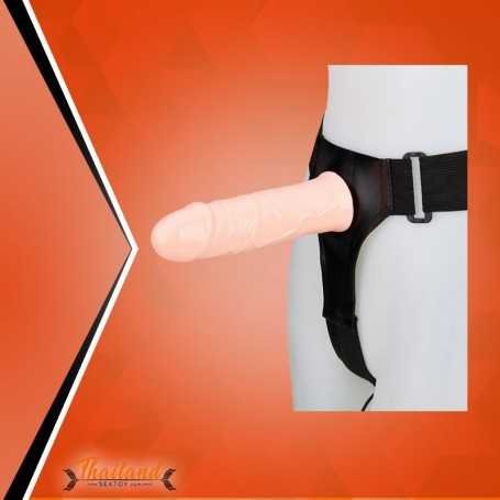 LeLuv 8 Male Hollow Vibrating Strap On SO-016