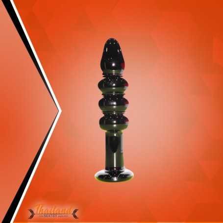 Black Beaded Glass Dildo Sex Toy GD-005