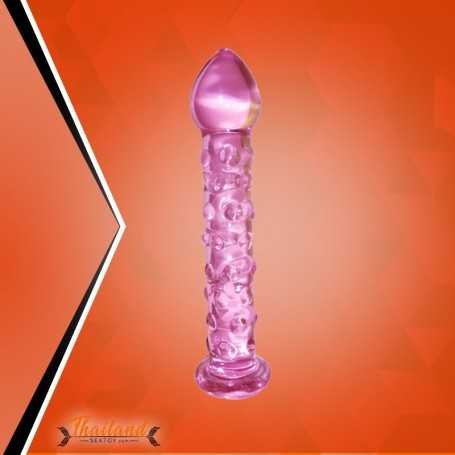 Dotted Purple Glass Dildo GD-006